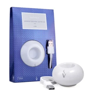 Difusor Aromatizador Elétrico USB Via Aroma Branco/Preto